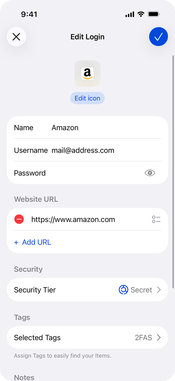 2FAS Pass - New password